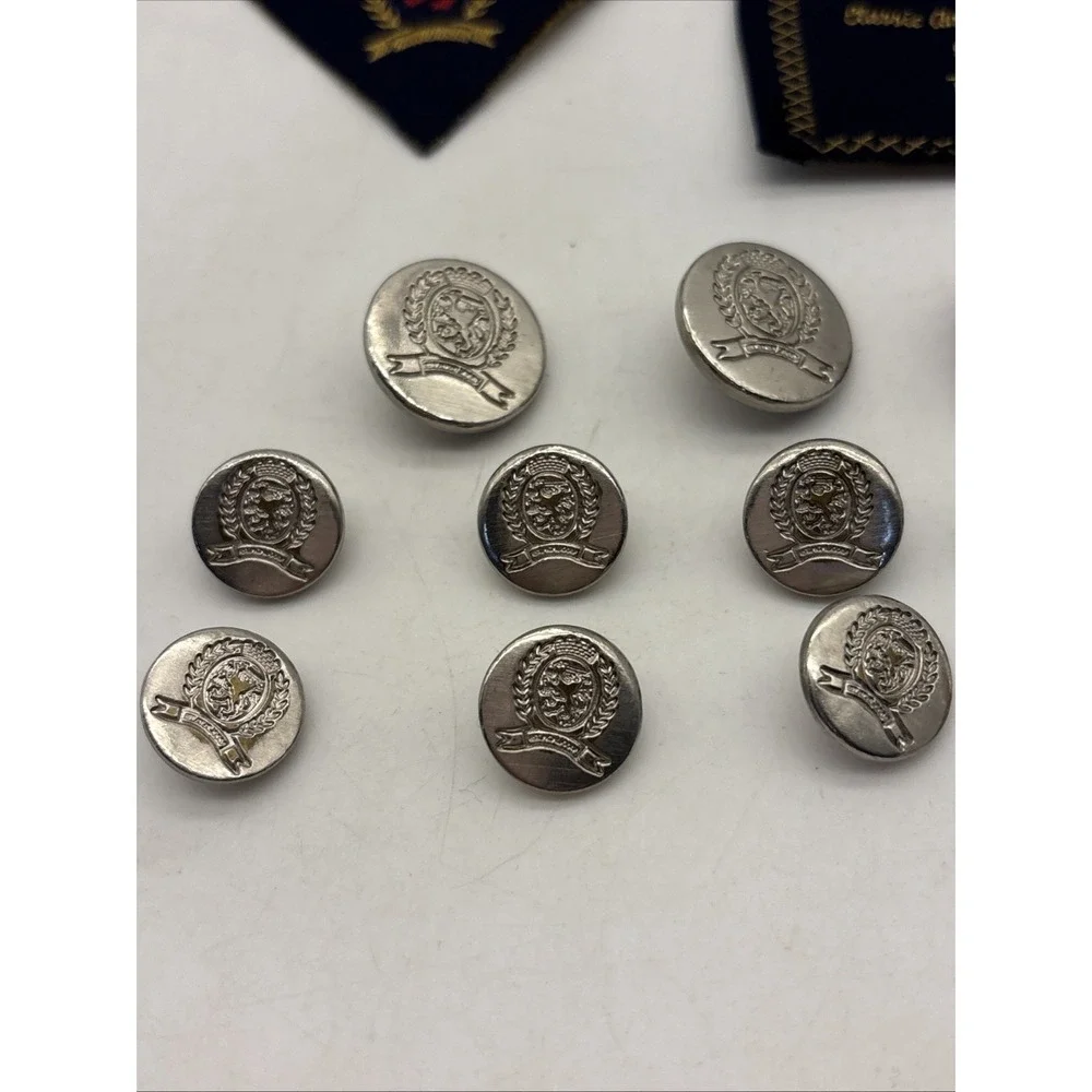 Tommy Hilfiger Blazer Button Set 11 Silver Coat Of Arms Logo Waterbury 1 Plastic